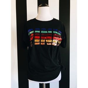 PINK Victoria’s Secret Rainbow Bling Campus Tee